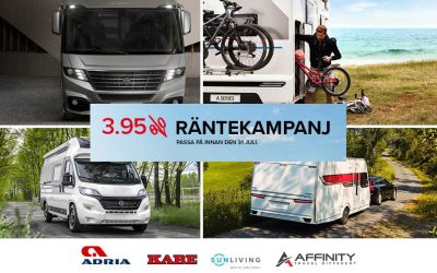 Räntekampanj 3,95% – Gäller KABE, Adria, Sun Living, Affinity